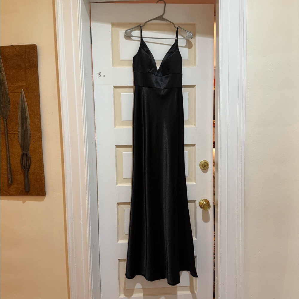Jenny Yoo Black Satin Gown - Picture 2 of 5